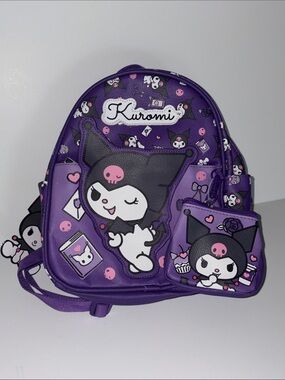 NWT! Sanrio Kuromi Purple Kids Mini Backpack with Coin Purse